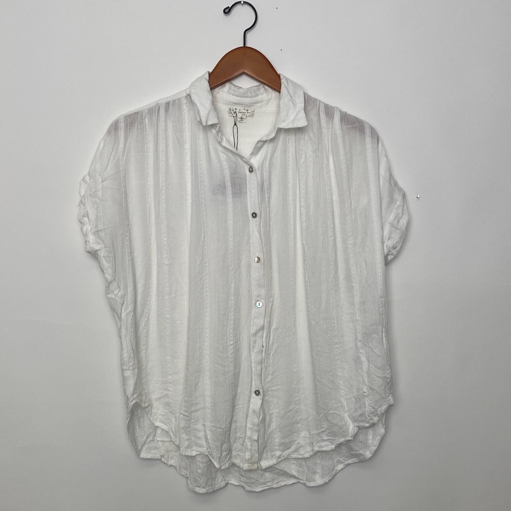 Oversized Button Down Beachy Blouse - image 1